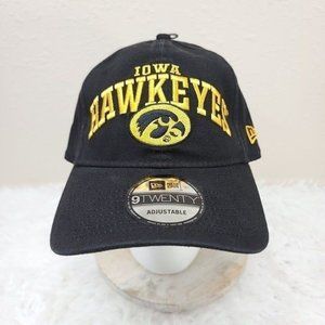 Iowa Hawkeyes New Era Arch Over Logo 9twenty Adjustable Hat Black